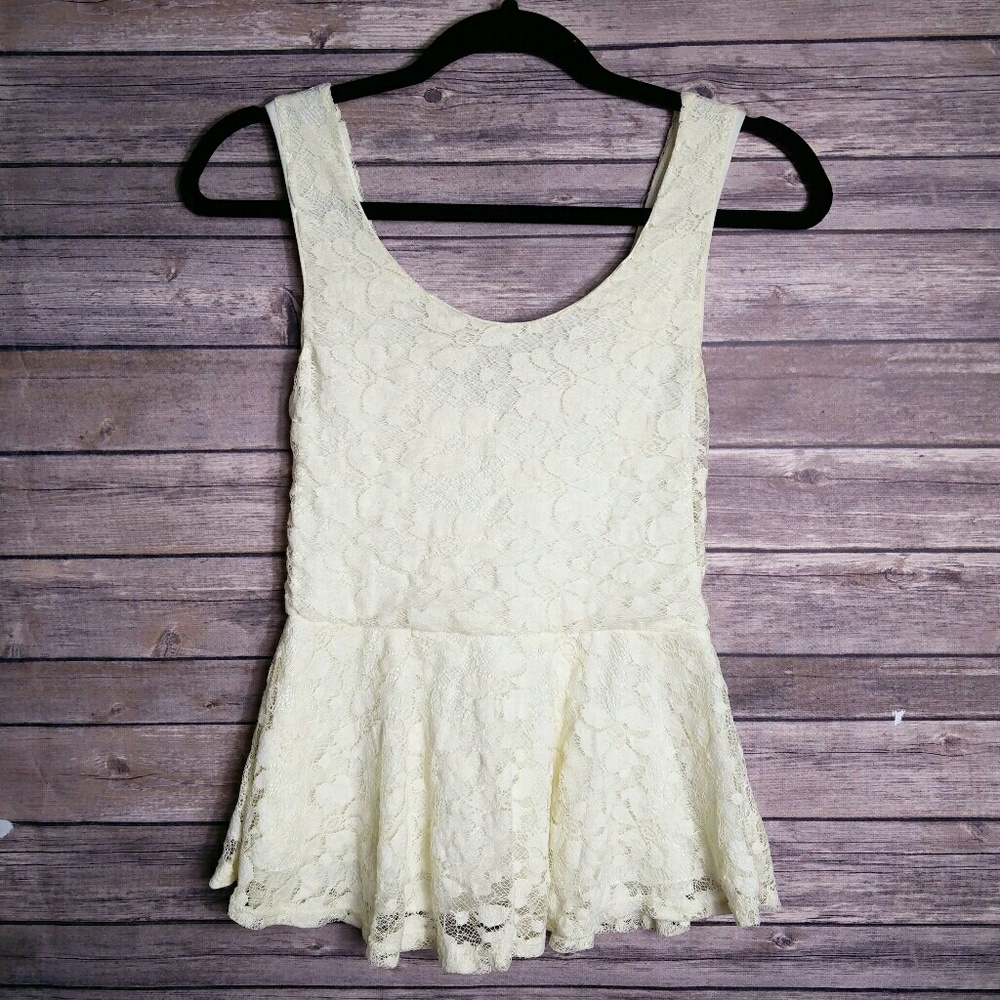 Paper Cranes Ivory Lace Tank Top